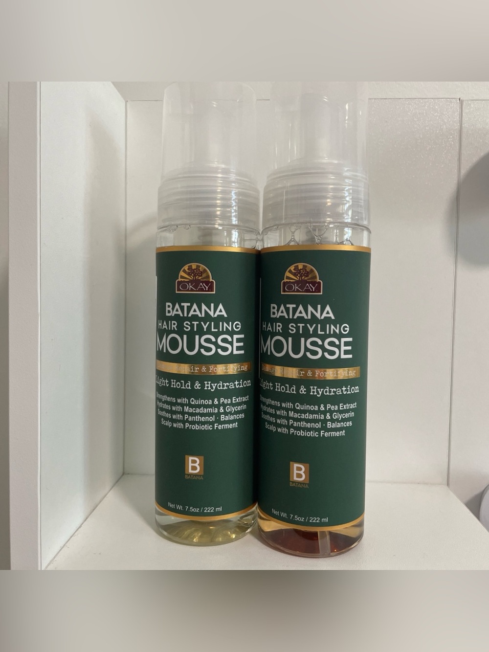 Okay Batana Hair Styling Mousse — Green (Light Hold & Hydration)